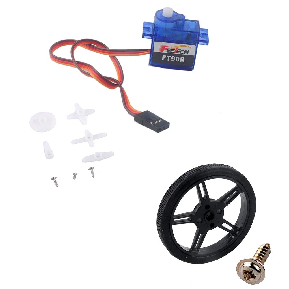

100 Sets Feetech FT90R-C002 3V Micro Digital Servo Wheel 360 Degrees for MicroBit DIY RC Car Robot STEAM Education Micro Servos