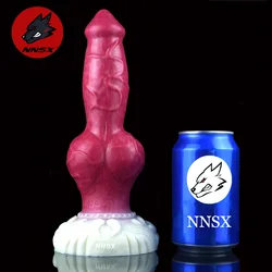 NNSX Large Knot Dog Dildos With Suction Cup Bloody Animal Penis Plug For Advanced Player Fantasy Anal Sex Toys Erotic Products