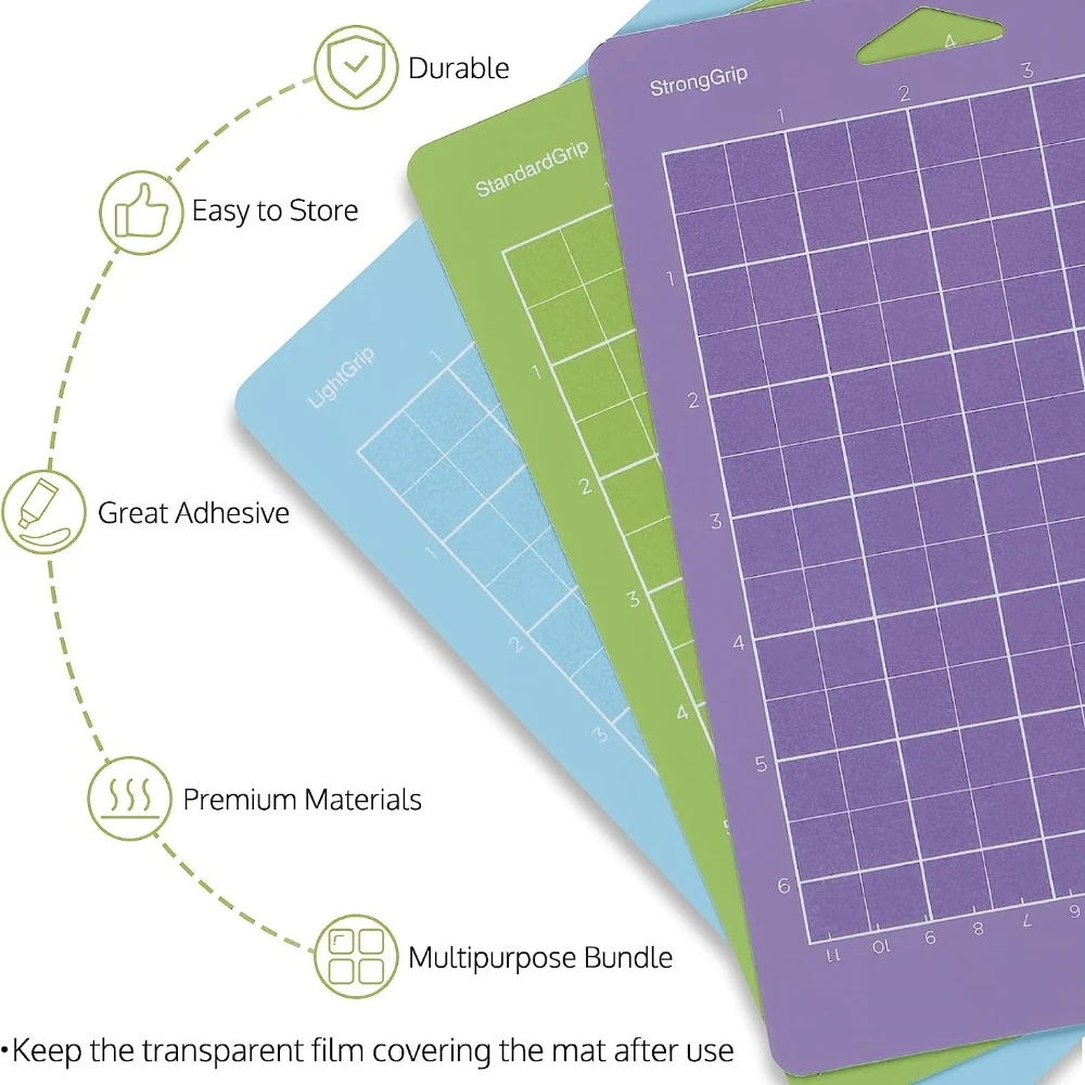 Cutting Mat For Cricut Joy(4.5*6.5in),Adhesive&Sticky Non-Slip Flexible Square Gridded Cut Mats Set For Vinyl, Crafts, Quilting