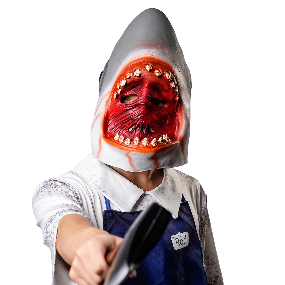 

Super realistic bloody shark mask headgear, suitable for Halloween costumes, carnival parties, a perfect gift for animal mask he