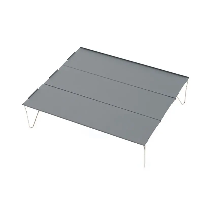 Folding Camping Table, Portable Aluminum Lightweight Rectangle Outdoor Table With Carry Bag, Load 10kg, 37x35x10cm, Gray 캠핑테이블