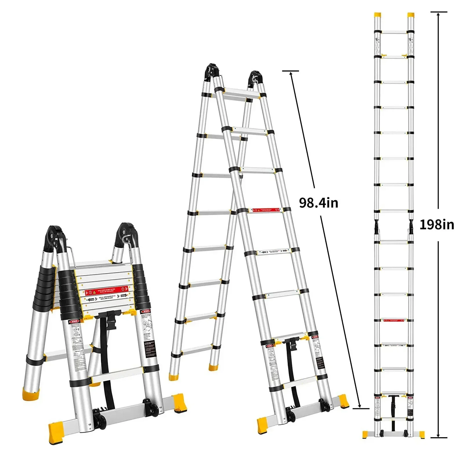 Modern Aluminum A Type Multipurpose 5m Folding Telescopic Industrial Combination Ladder with EN131 for Hotel