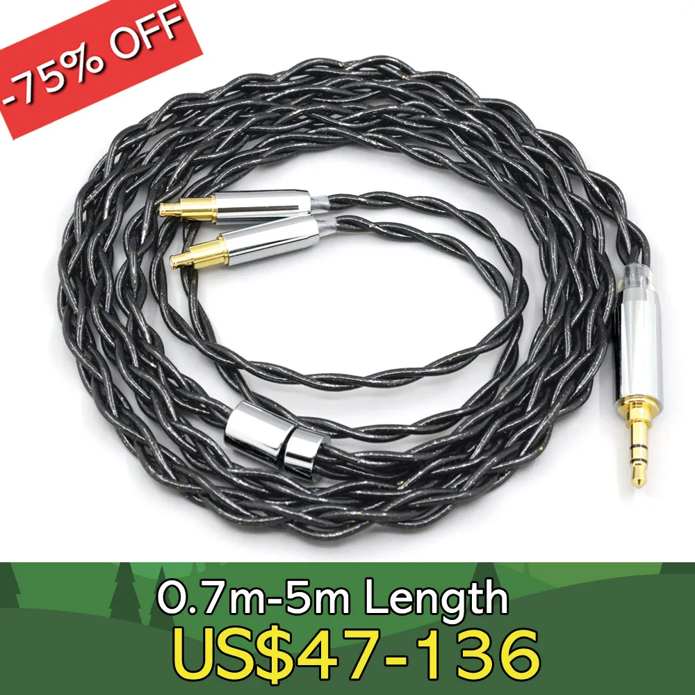 

99% Pure Silver Palladium Graphene Floating Gold Cable For Audio Technica ATH-ADX5000 ATH-MSR7b 770H 990H A2DC LN008349