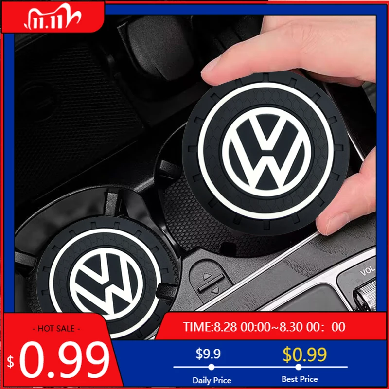

Крышки ступицы 1/2 шт. Автомобильные подставки для чашки с водой, накладки на слот для чашки, нескользящий коврик для Volkswagen VW Touran Beetle Golf Passat Jetta Polo