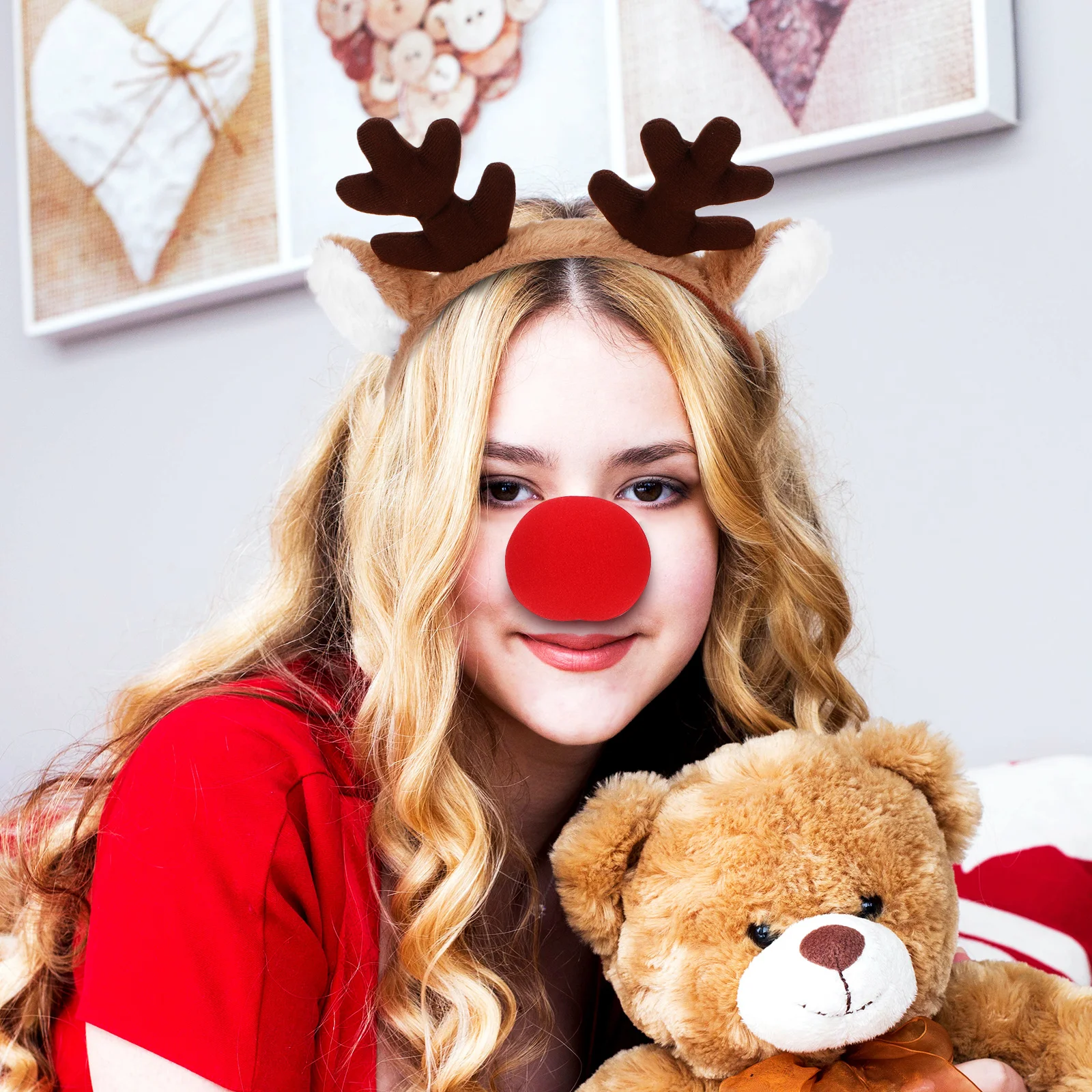 

2 Sets Clothing Christmas Antler Headband Miss Polyester Deer Antlers for Adults