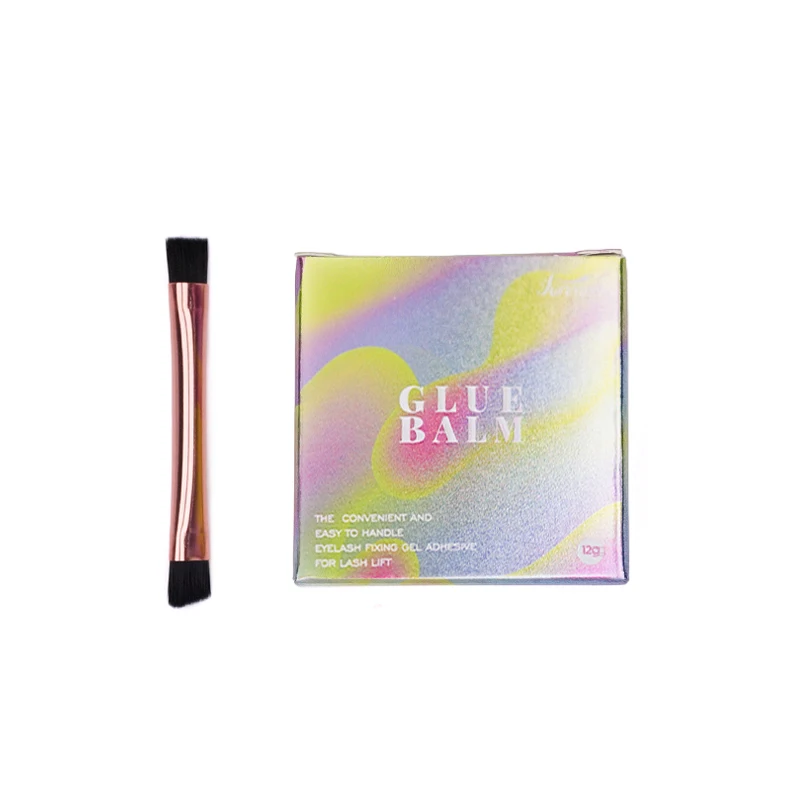 1 セットまつげ固定接着剤ラッシュリフト接着剤固体ゲル非刺激性香りのよい眉毛接着剤リフティングまつげバームメイクアップツール 12 グラム