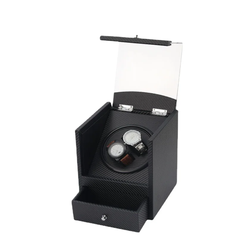 Carbon Fiber Shaking Watch Single Head2Table Automatic Winding Watch Box Electric Motor Box Wooden Watch Storage Box