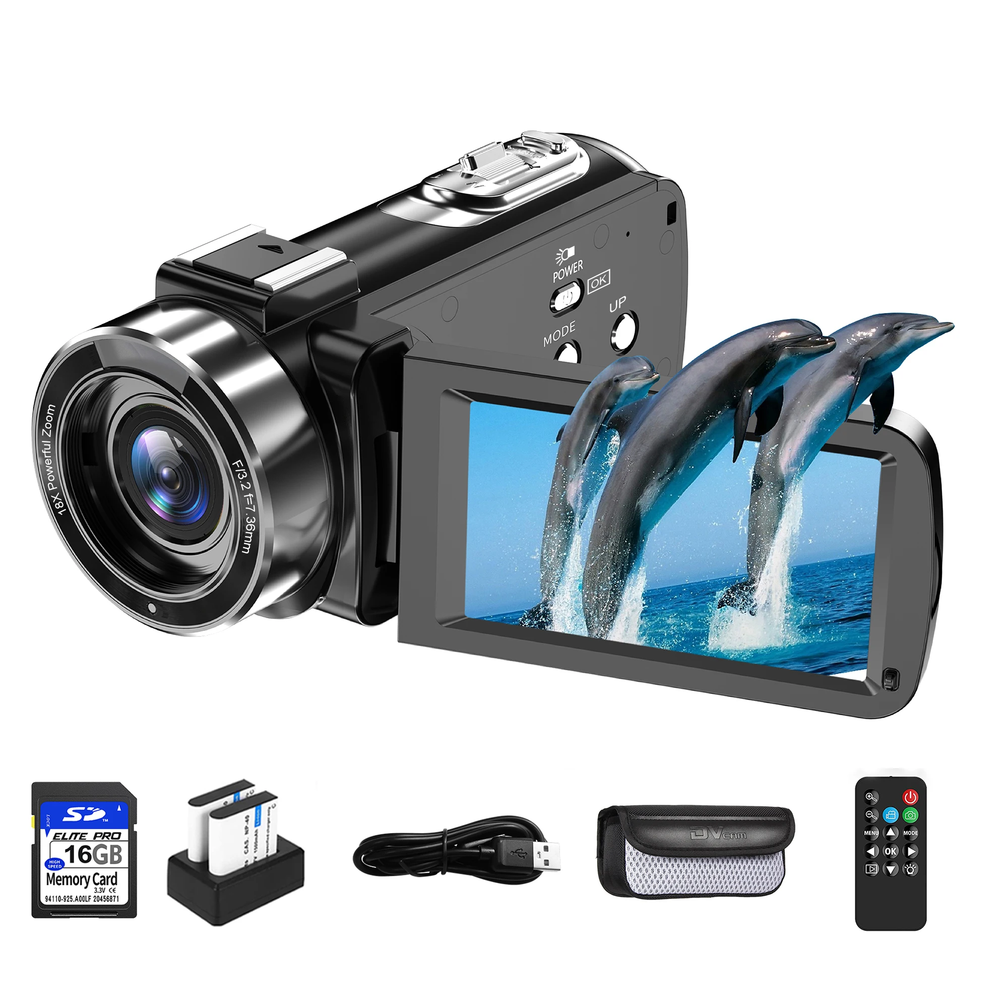 

4K Digital Video 18X Digital Zoom 42MP 2 in1 Photo Video Camcorder 3.0 inch Rotatable Screen High Definition Camera DV Cameras