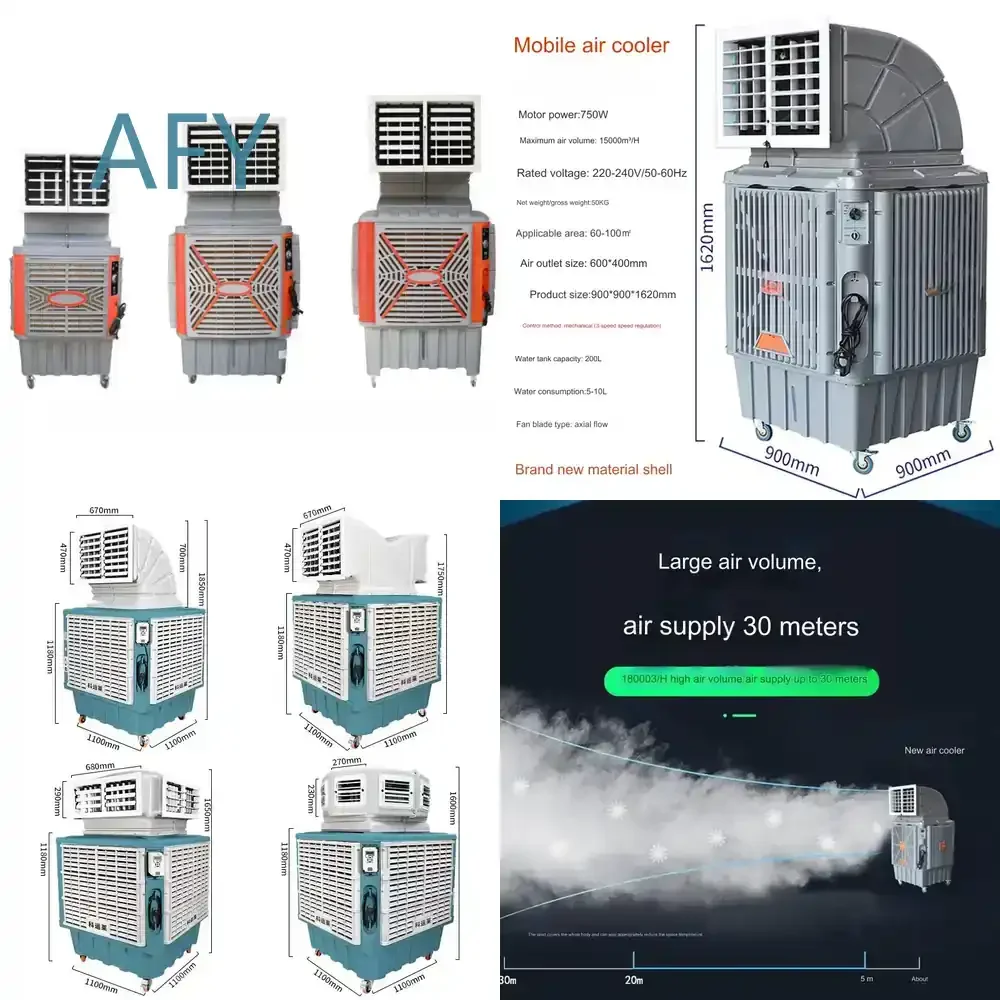 Home Standing Air Conditioner for Large Spaces Air Flow Rate 30000 cbm/h Industrial Bladeless Fan for Warehouse Office
