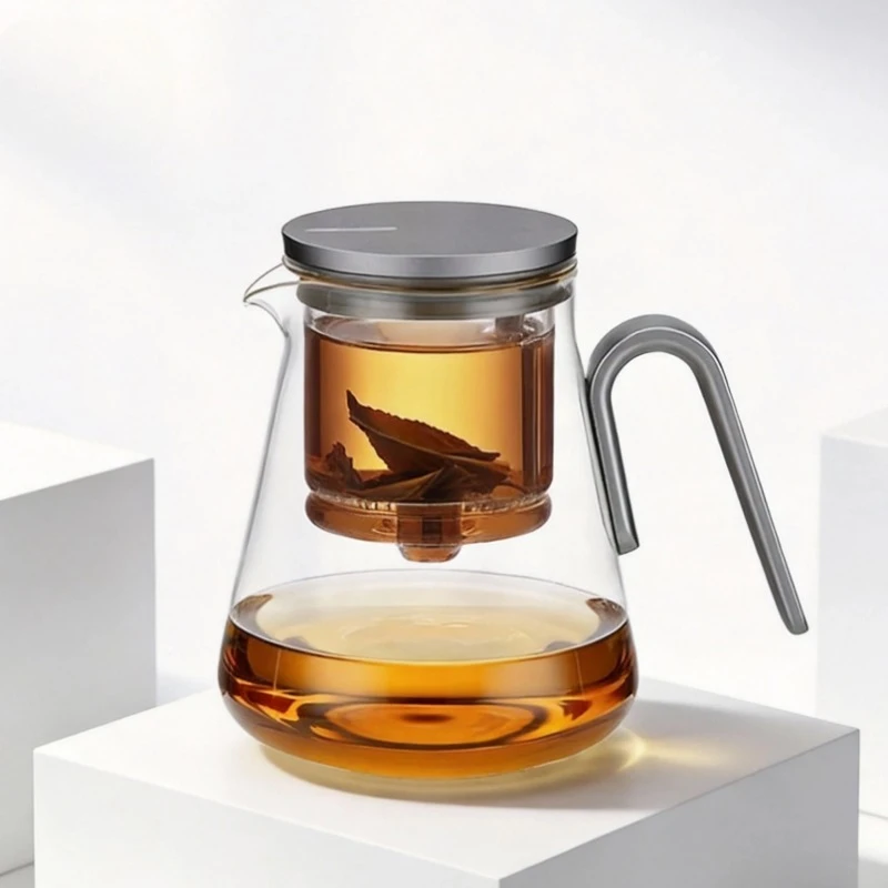 Samadoyo-Tetera con interruptor magnético, juego de té de alta gama, separador de agua, herramienta para el hogar, plato de vidrio resistente al calor