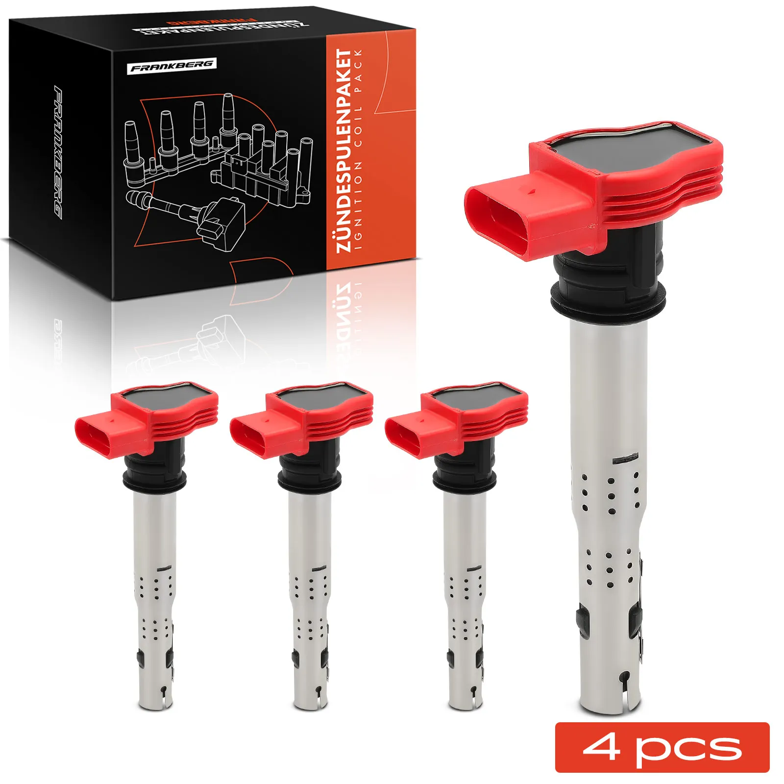 Frankberg 4x ontstekingsmodule ontstekingspoel voor VW Touareg Audi A4 Avant Cabriolet A5 Sportback A6 Allroad A7 A8 Q5 Q7 R8 Spyder APM5290A