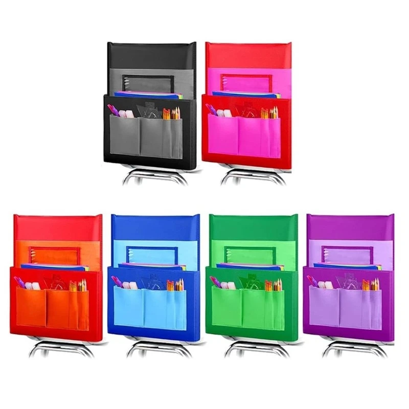 New Arrivals-For Keeping Kids School Table Desk Organizer With Name Tag 6 Pack Chairback Pocket Chart Student Chair Pockets