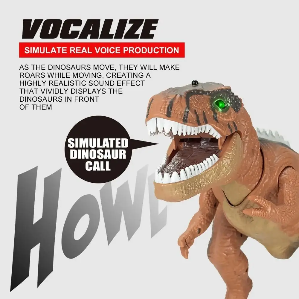 Inertial Sliding RC Dinosaur Car Plastic Cartoon Remote Control Robot Models Durable Simulation T-Rex Boys Baby Girls