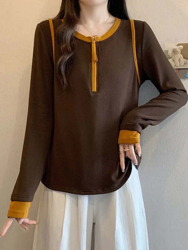 

plus Size Women's Long Sve Fce Lined Thiened Warm f Unbuttoned T-irt Commute Sle High Waist Autumn Winter New ...