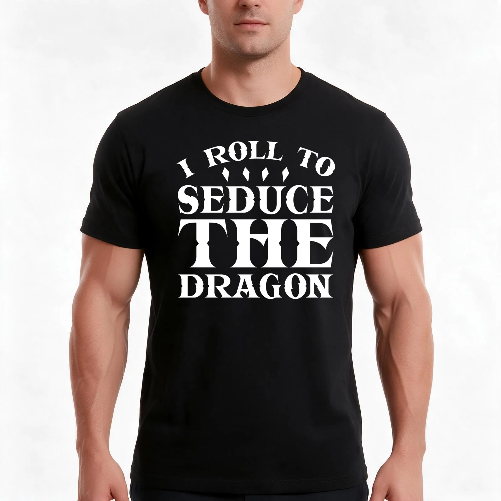 Funny RPG I Roll to Seduce the Dragon Nat20 T-Shirt, Summer Casual Cotton Tee, Oversized Streetwear Tops, Vintage Graphic Print