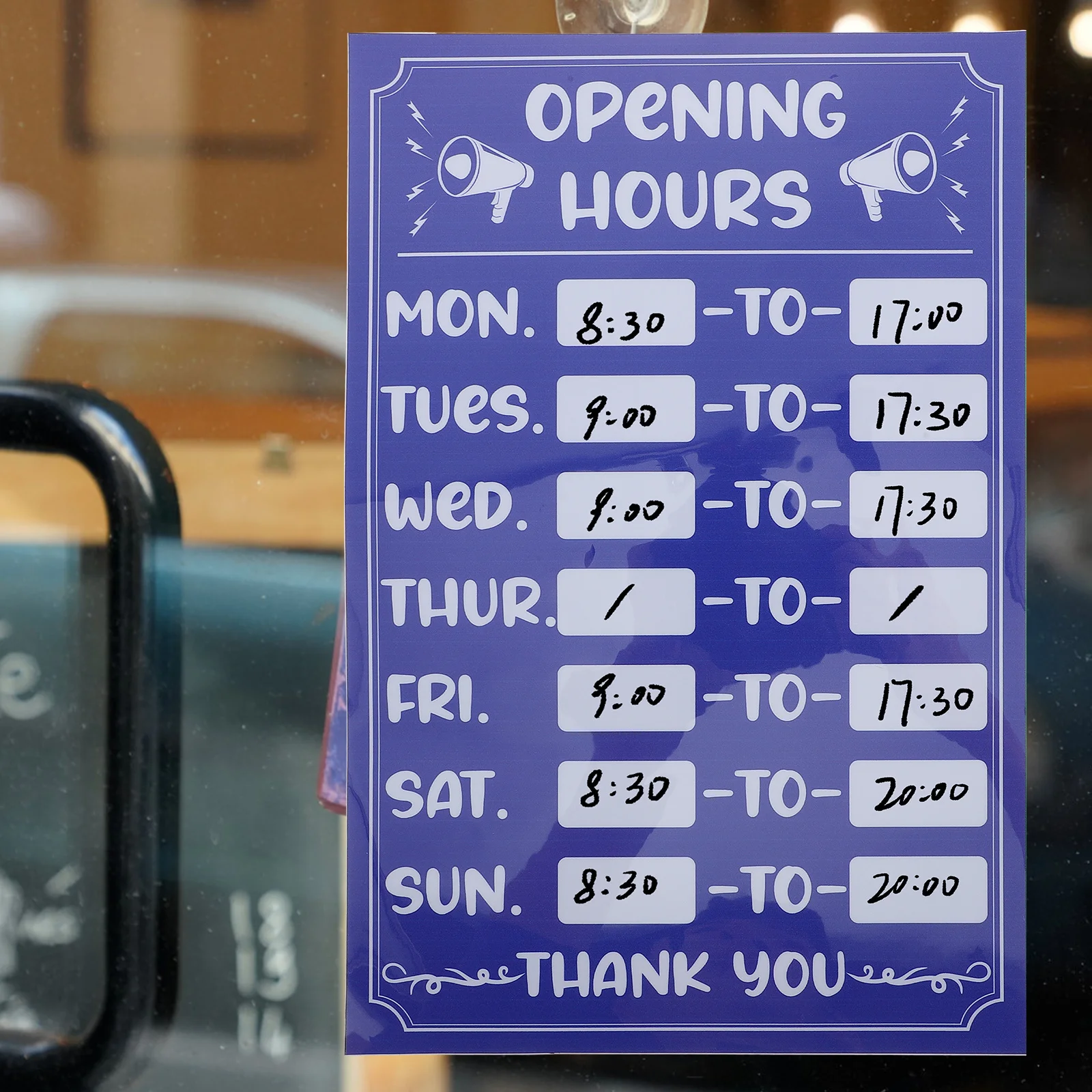 

Business Hours Sunproof Sign PVC Rewritable Self-Adhesive Opening Hours Sticker for Shop Store Restaurant Bank Office