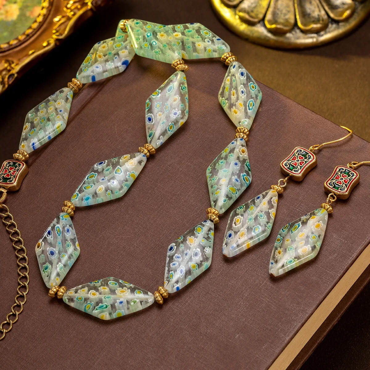 Necklace Thousand Layer Flower Glaze Elegant Chinese Style Easiest for Matchtrendy Necklace