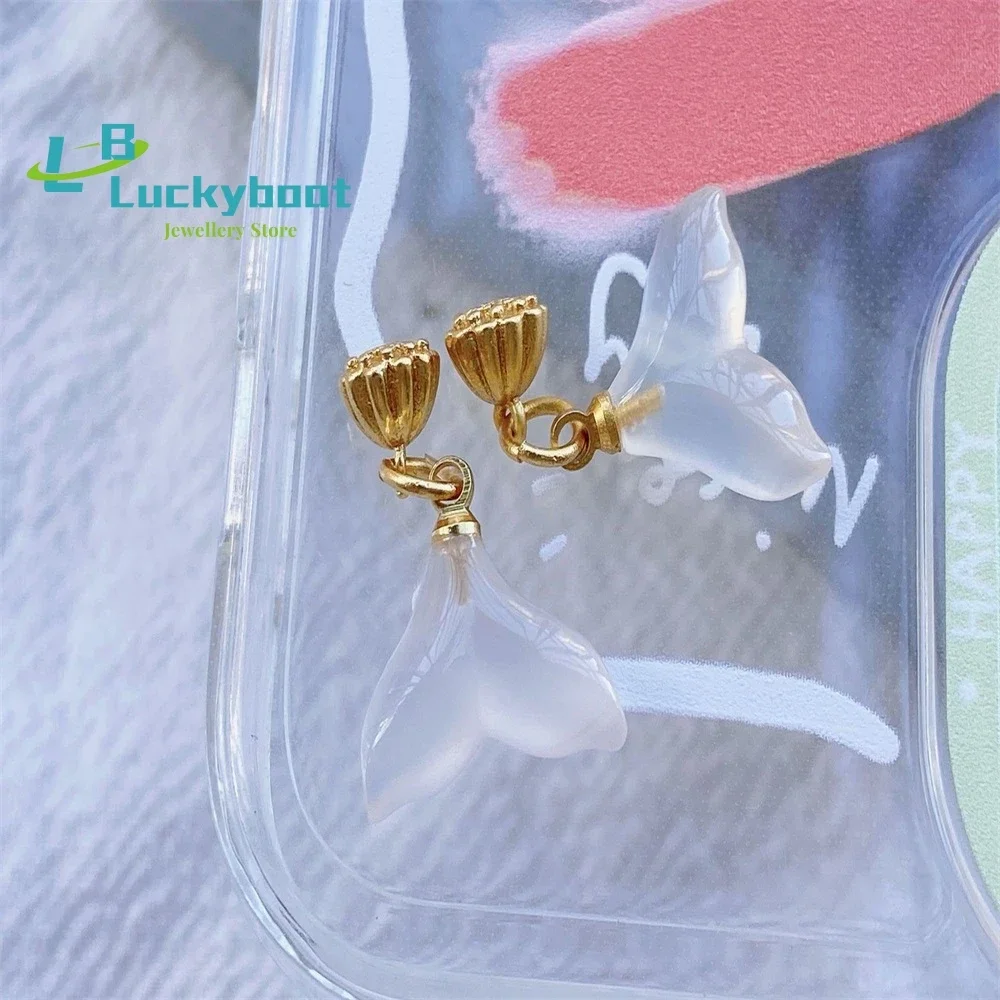 

Fish Tail Pendant White Chalcedony Agate Bracelet Small Lift Diy Accessories Mermaid