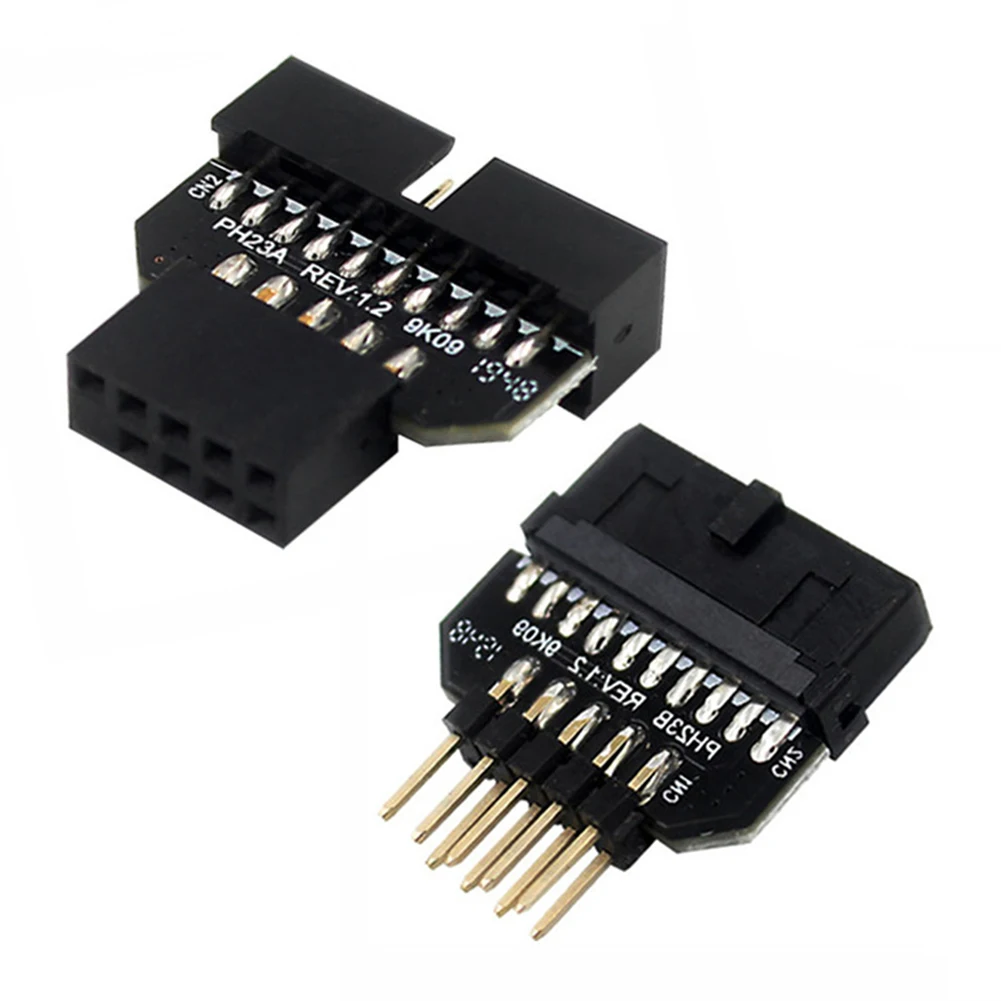 USB 3.0 20-Pin to USB 2.0 9-Pin Adapter Replacement Front Panel Converter for Motherboard Computer Peripherals