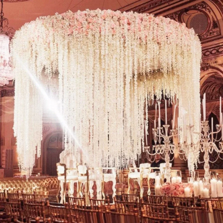 100CM Artificial Cherry Blossom Vine Silk Flowers Sakura for Party Wedding Ceiling Decor Fake Garland Arch Ivy Diy