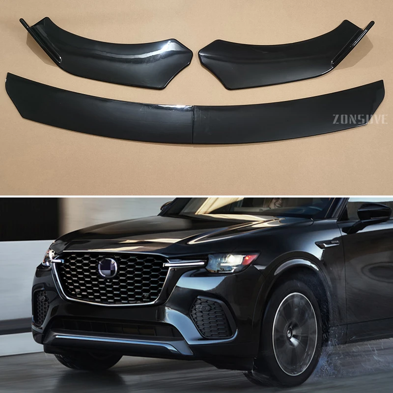 

For Mazda CX-70 2024-ON Year Front Bumper Lip Splitter Spoiler Body Kit Accessories Universal 4pcs