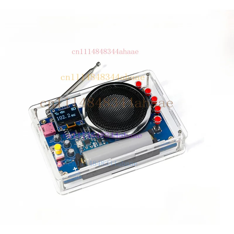 Multifunction FM Radio DIY Kit RDA5807 Radio Module 87-108MHz Adjustable Frequency Radio DIY with OLED Display Wireless Receive