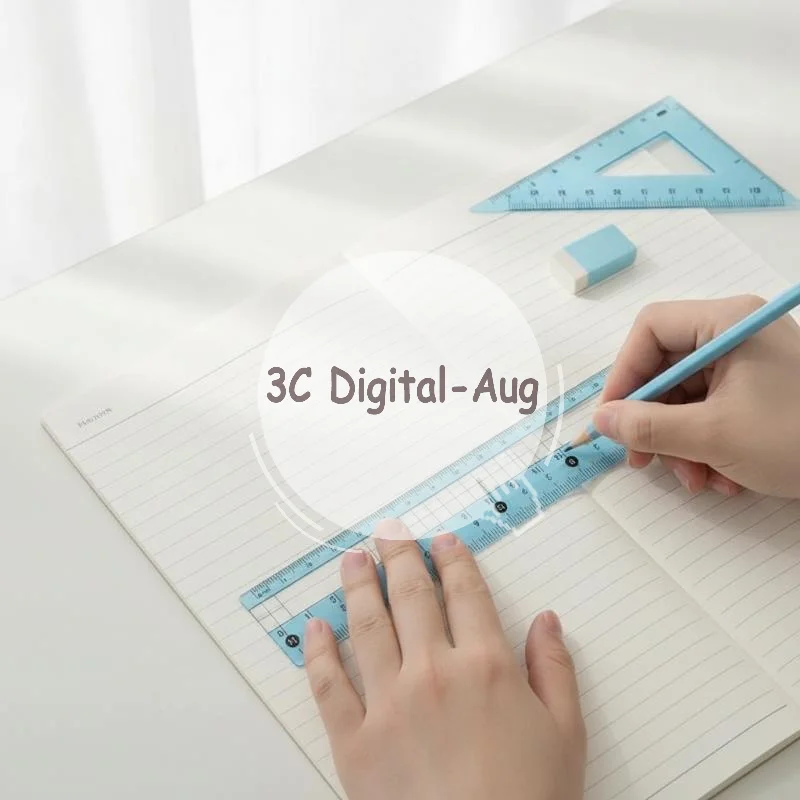 Portable 8 Piece Geometry Math Stationery Set Ruler Compass Pencil Kit for Students Classroom Homework Use