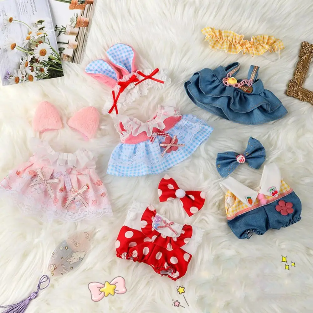 Nueva muñeca bonita, ropa encantadora con diadema con lazo, accesorios, vestido de princesa, decoración de ropa, muñeca de algodón de 20cm para muñecas EXO Idol