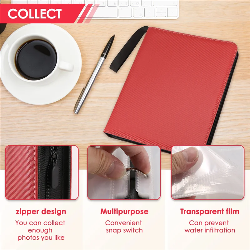 

AU13-переплет для карточек, 9 карманов, рукава для переплета бейсбольных карт с застежкой-молнией, футляр для карточек для игры/футбола/бейсбольной карты