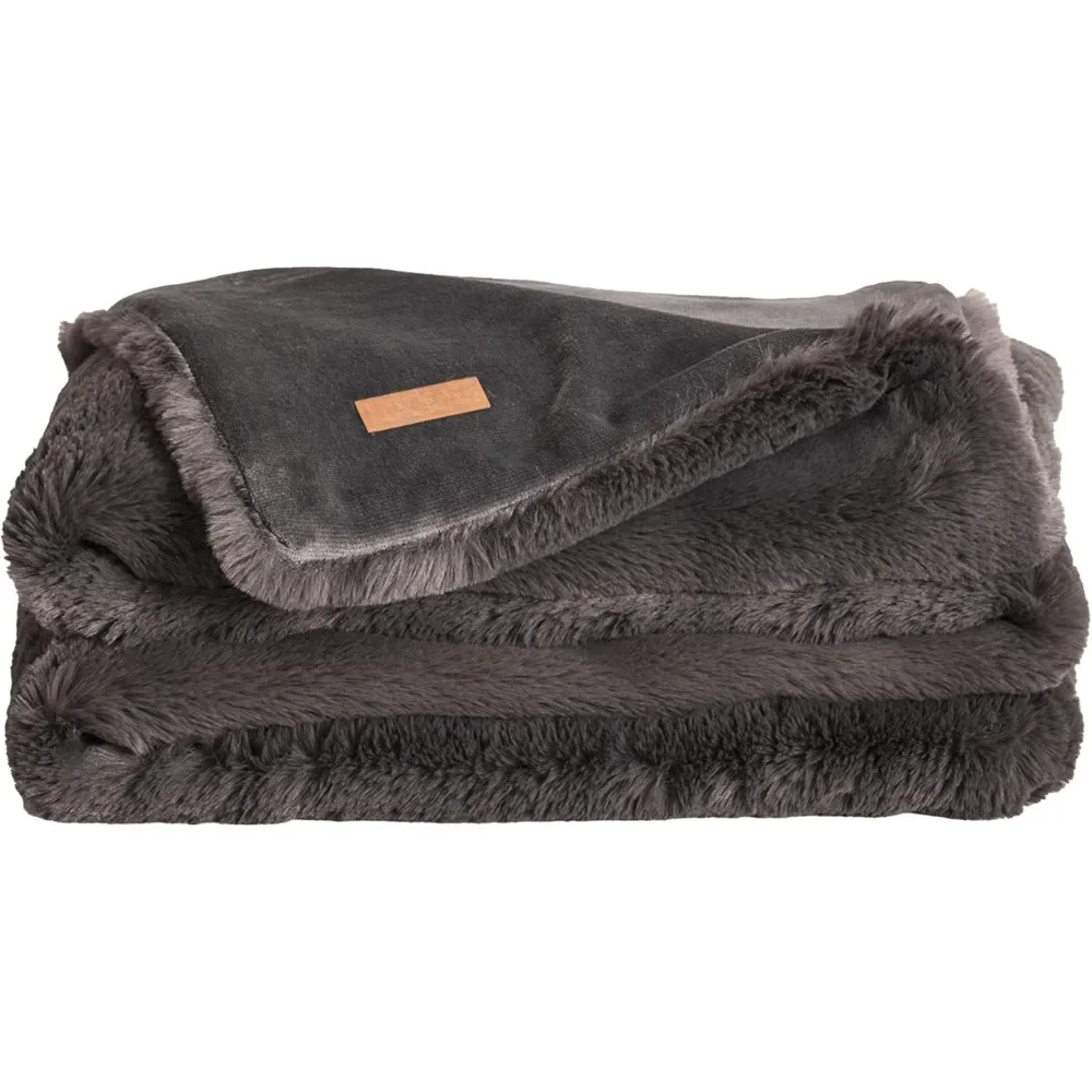 

Faux Fur Blanket - Heavy Weight, Extra Soft Blanket -Machine Washable - Medium 60" x 80"Suitable for keeping warm in bedrooms