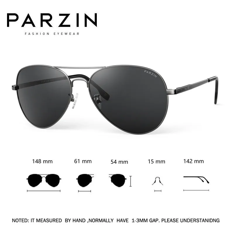 PARZIN Classic Pilot Men Sunglasses Driver Sun Glasses Goggles  Male Driving Glasses Customizable Prescription PJ8023