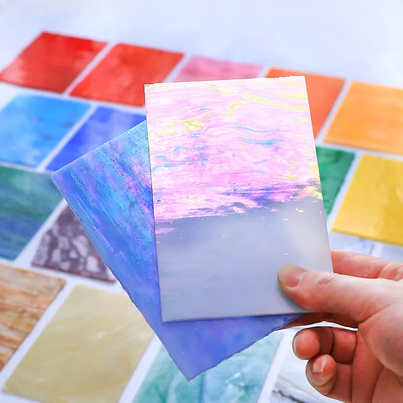 `10x10cm Square Mica Stained Glass Sheets 3mm(1/8