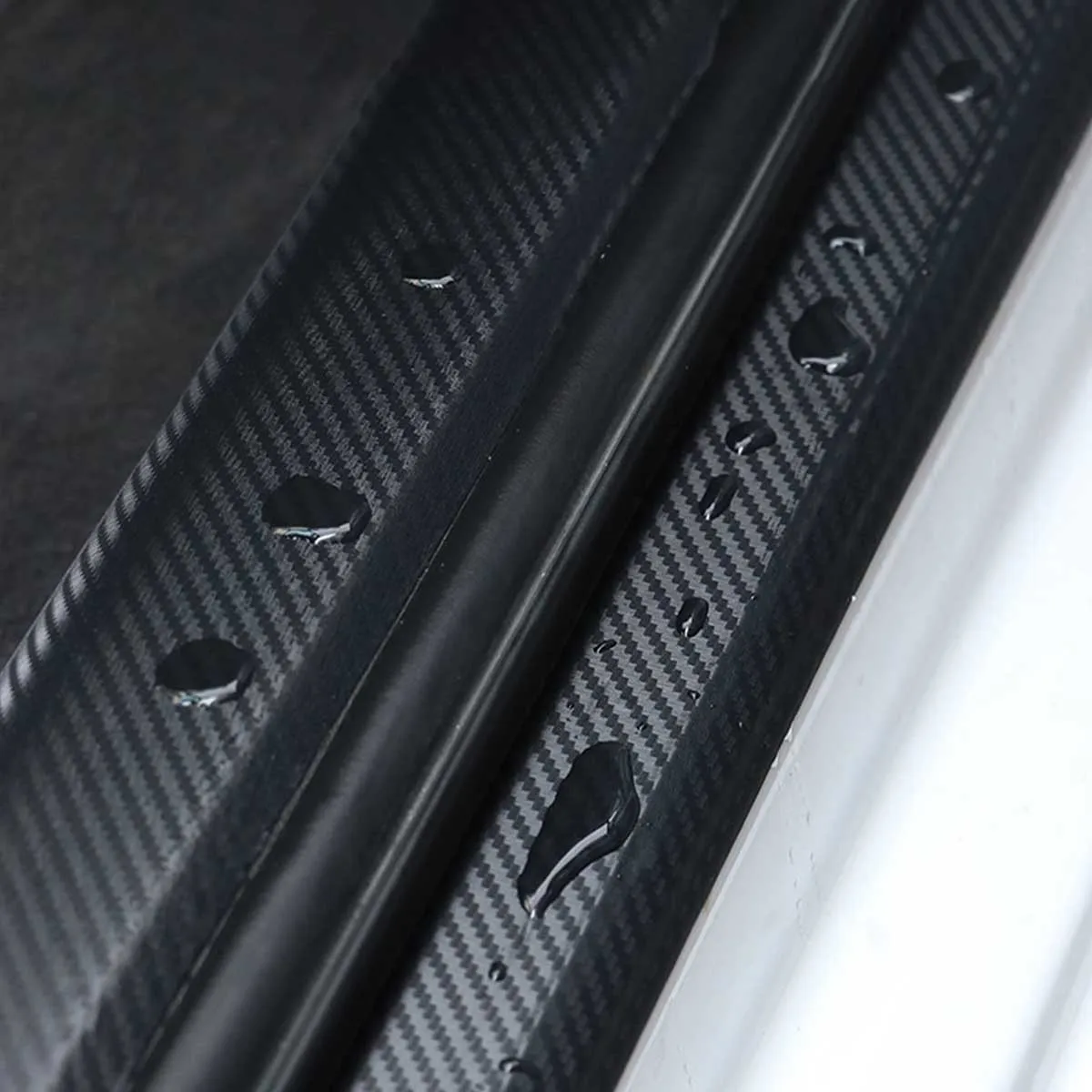 1 protective sticker for car anti-trampling and anti-scratch carbon fiber pattern door sill 10cm wide * 3 meters long