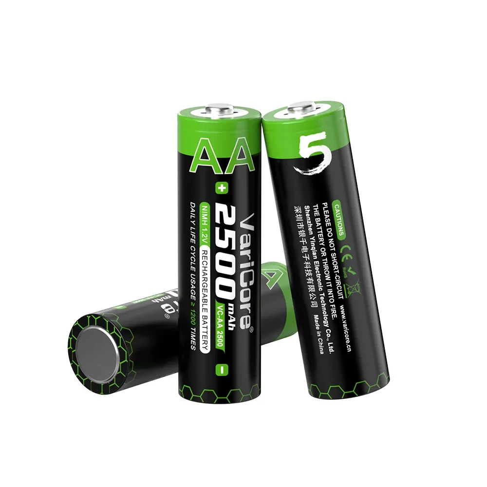 بطاريات 2500 مللي أمبير AA NiMH بطارية كهربائية قابلة للشحن بطارية طاقة 1.2 فولت جهد سعة كبيرة #3