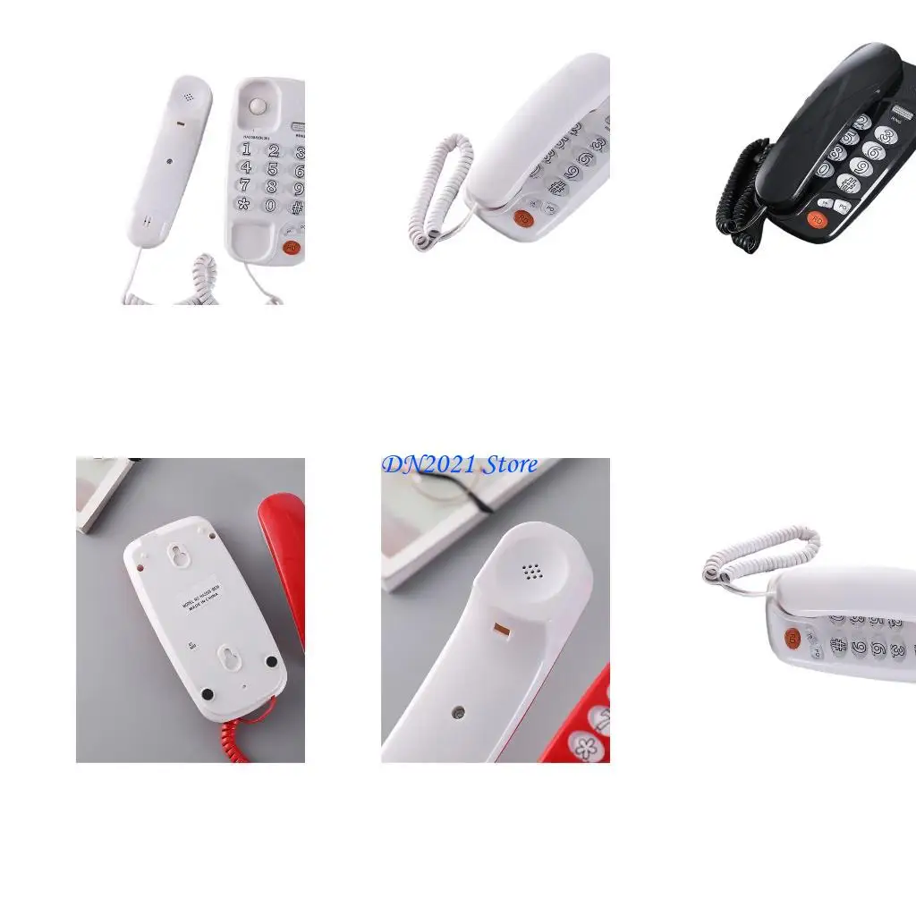 F3KE Desktop Phone English Language Desk/ Wall Mounted Telephone Fixed Landline Phone