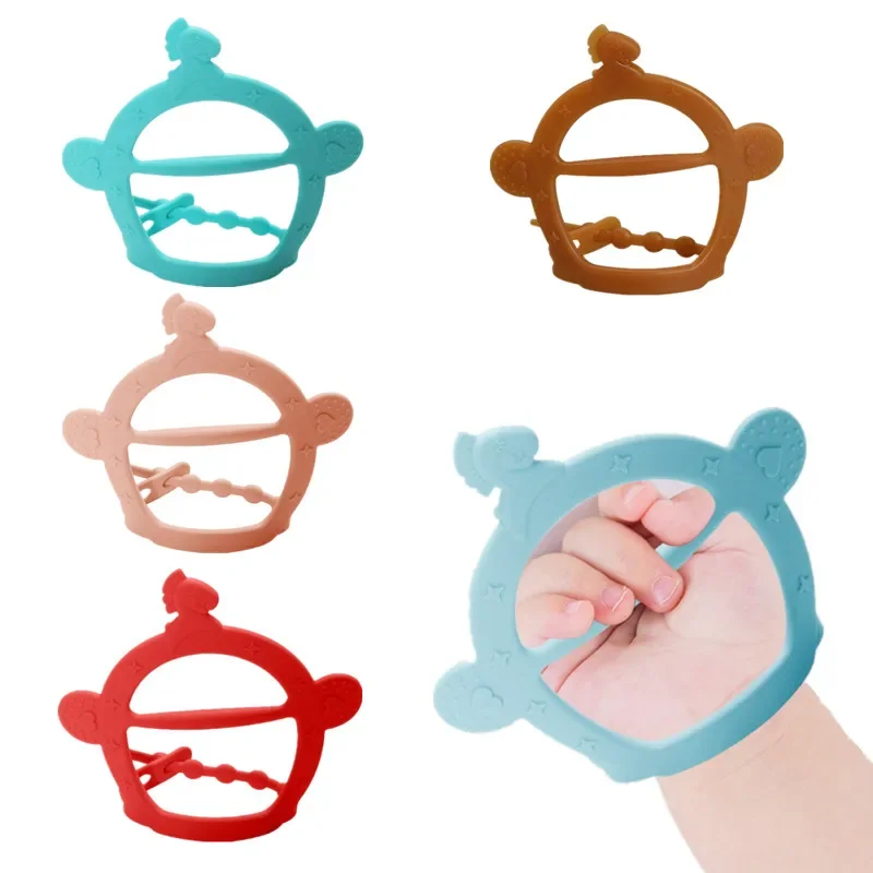 

Bracelet Teethers Wrist Strap Baby Teether Gloves Food Grade Silicone Safety Infant Teething Gel for Child Baby Grind Teeth Toys