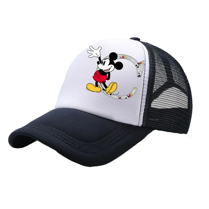 Mickey Mouse Disney A- Z 26 English Letters Kids Boy Girls Hat Sun Hats Baseball Cap Print Travel Caps Children Peaked Hat 2024