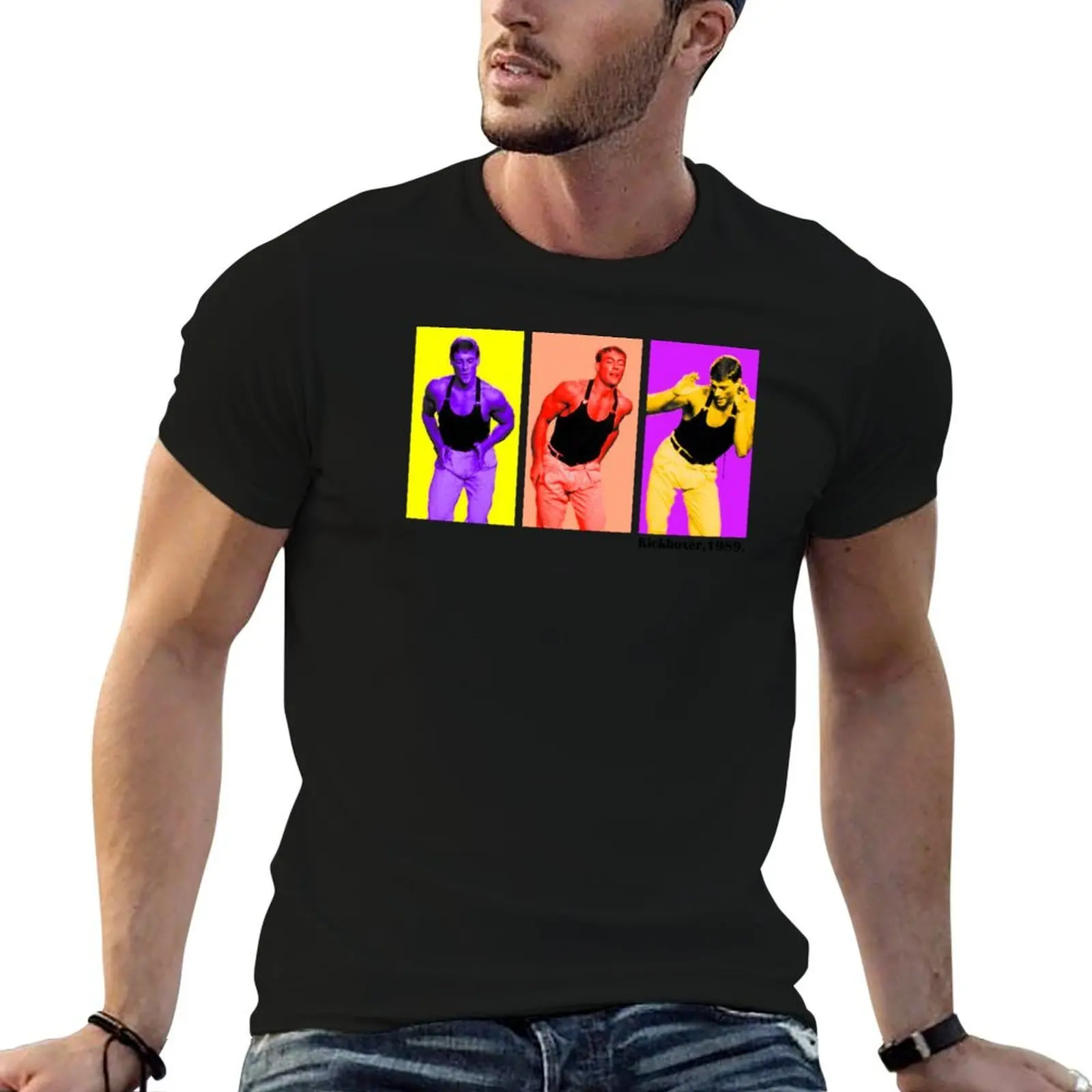 Camiseta jean claude van damme dancing Kickboxer 1989, camiseta de algodón, camisetas 100% para hombre, paquete de camisetas blancas con estampados, camiseta