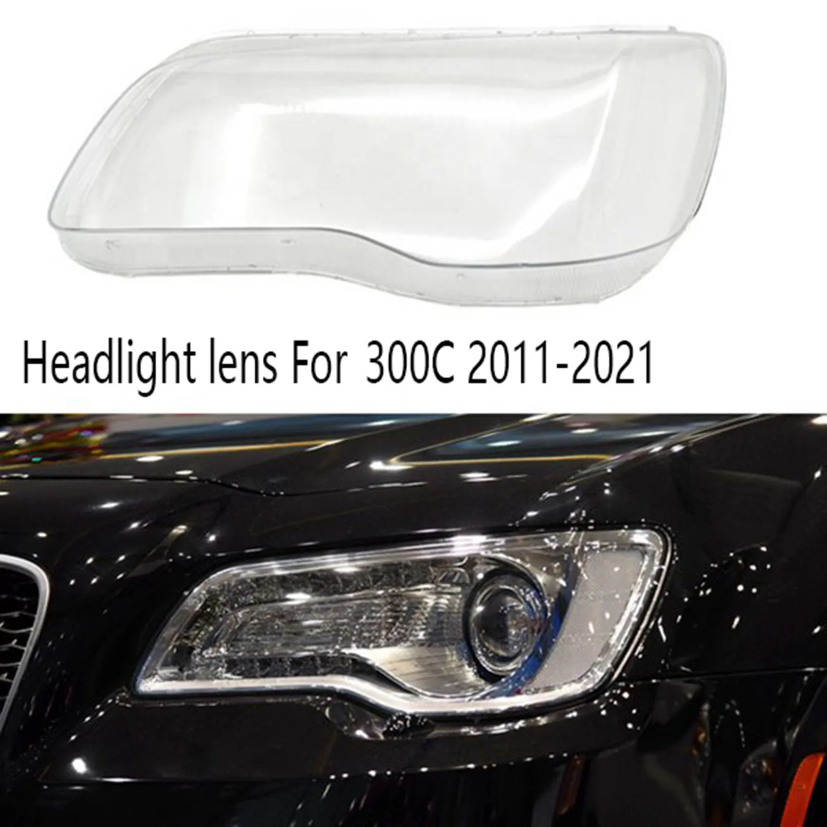 

Left Front Headlight Shell Lamp Shade Headlight Lens Transparent HeadLight Cover for Chrysler 300C 2011-2021