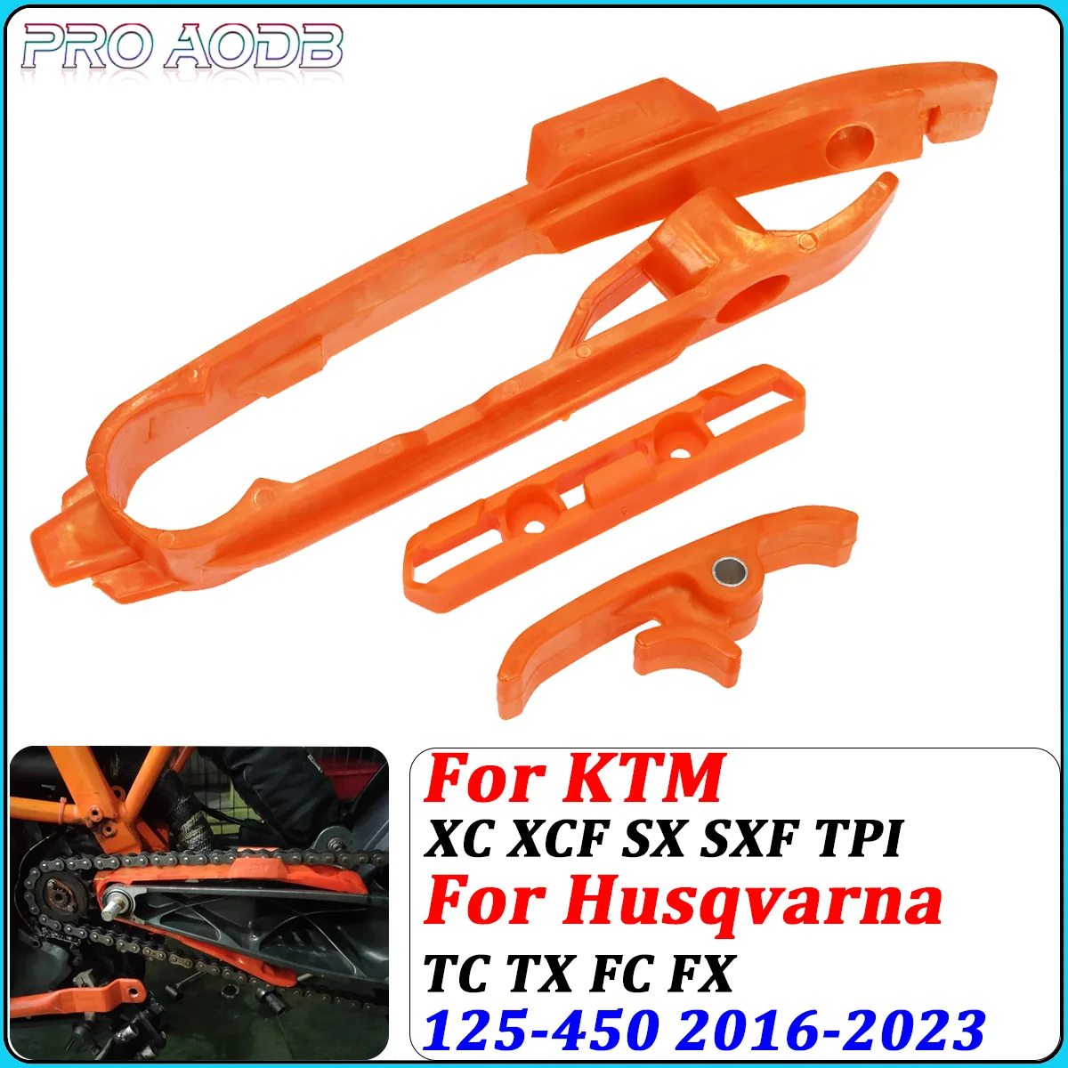 

Motorcycle Swingarm Chain Slider Kit+Chain Guide Brake Hose Clamp For KTM SX XC SXF XCF TPI For Husqvarna FC FX TC TX 2016-2022