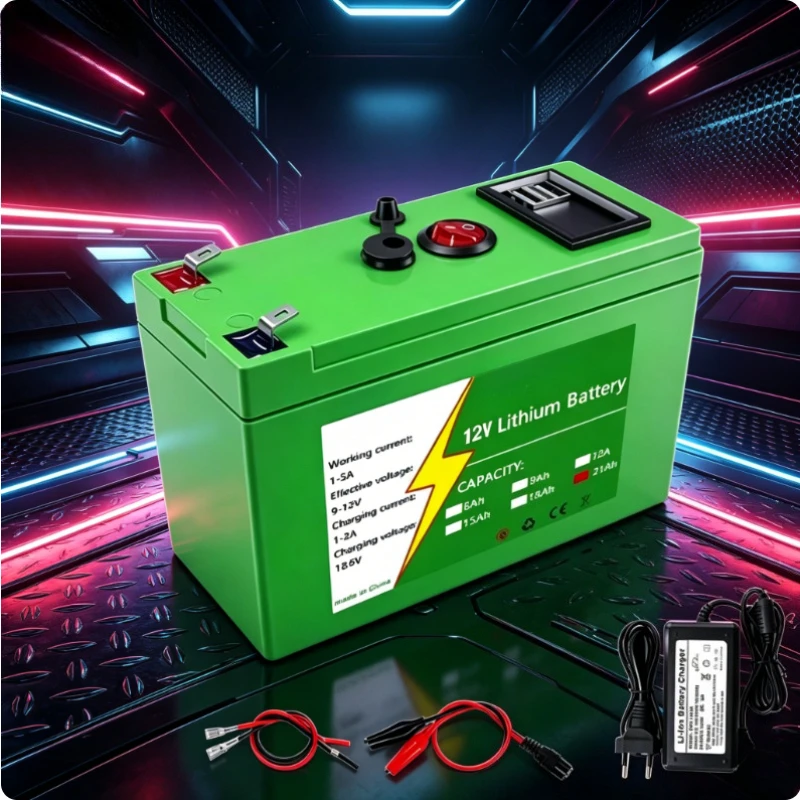 

12V 21Ah Portable Rechargeable Battery with USB Power Display Multi-purpose Backup Long Endurance Power Battery