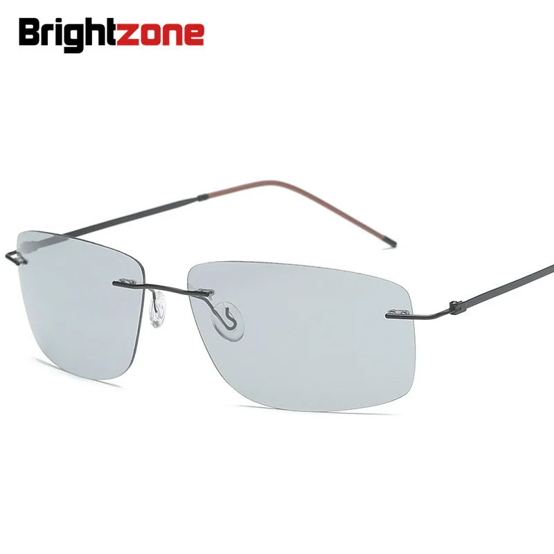 Newest Ultra-light Titanium Photochromic Sunglasses Polarized Men's Sun glasses Spring Anklet Brand Anti-glare Goggles With Box