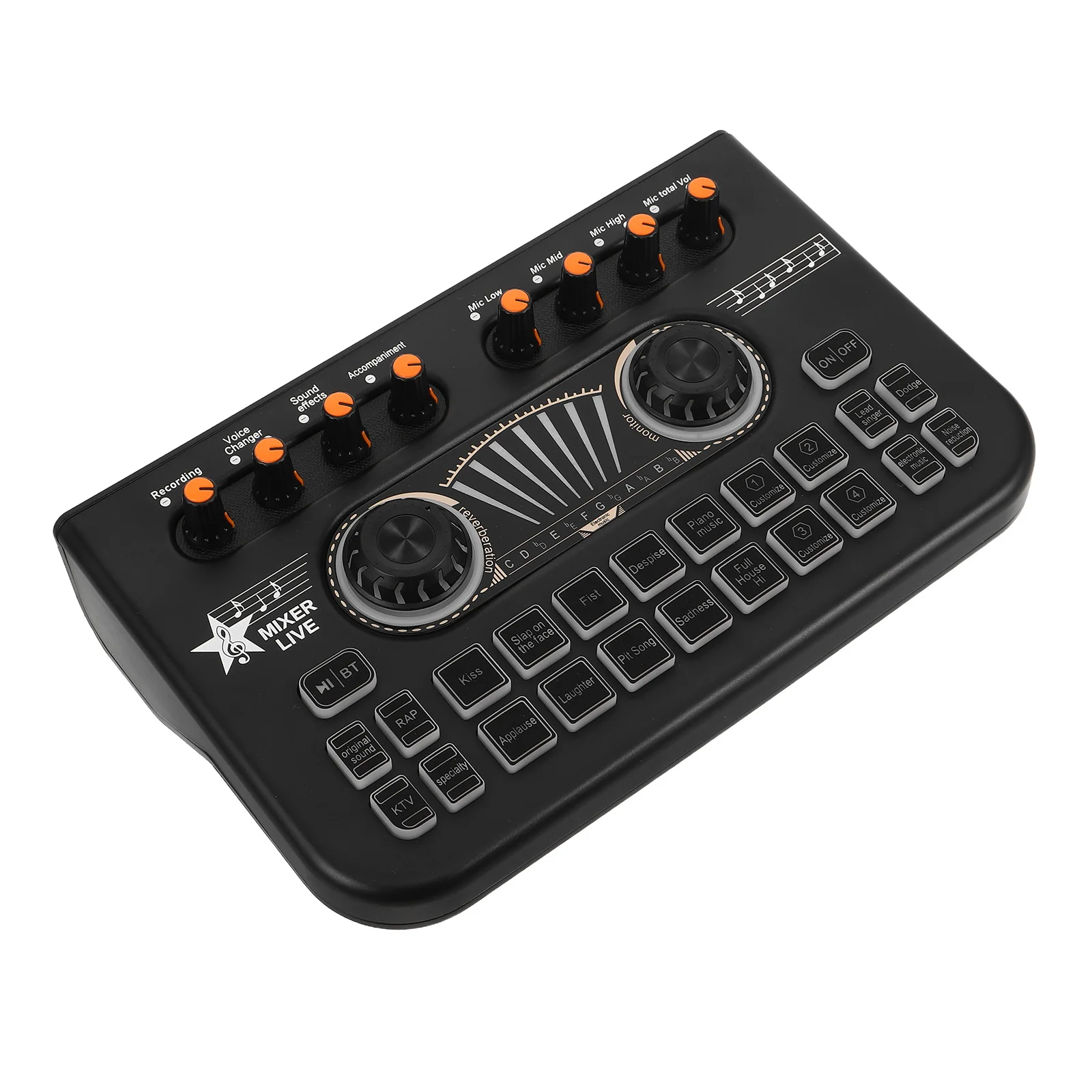 1 set 1 Set Live Streaming Audio Controller Digital Dj Mixer Console With Wireless, Condenser Mic Input, Voice Effects, Portable