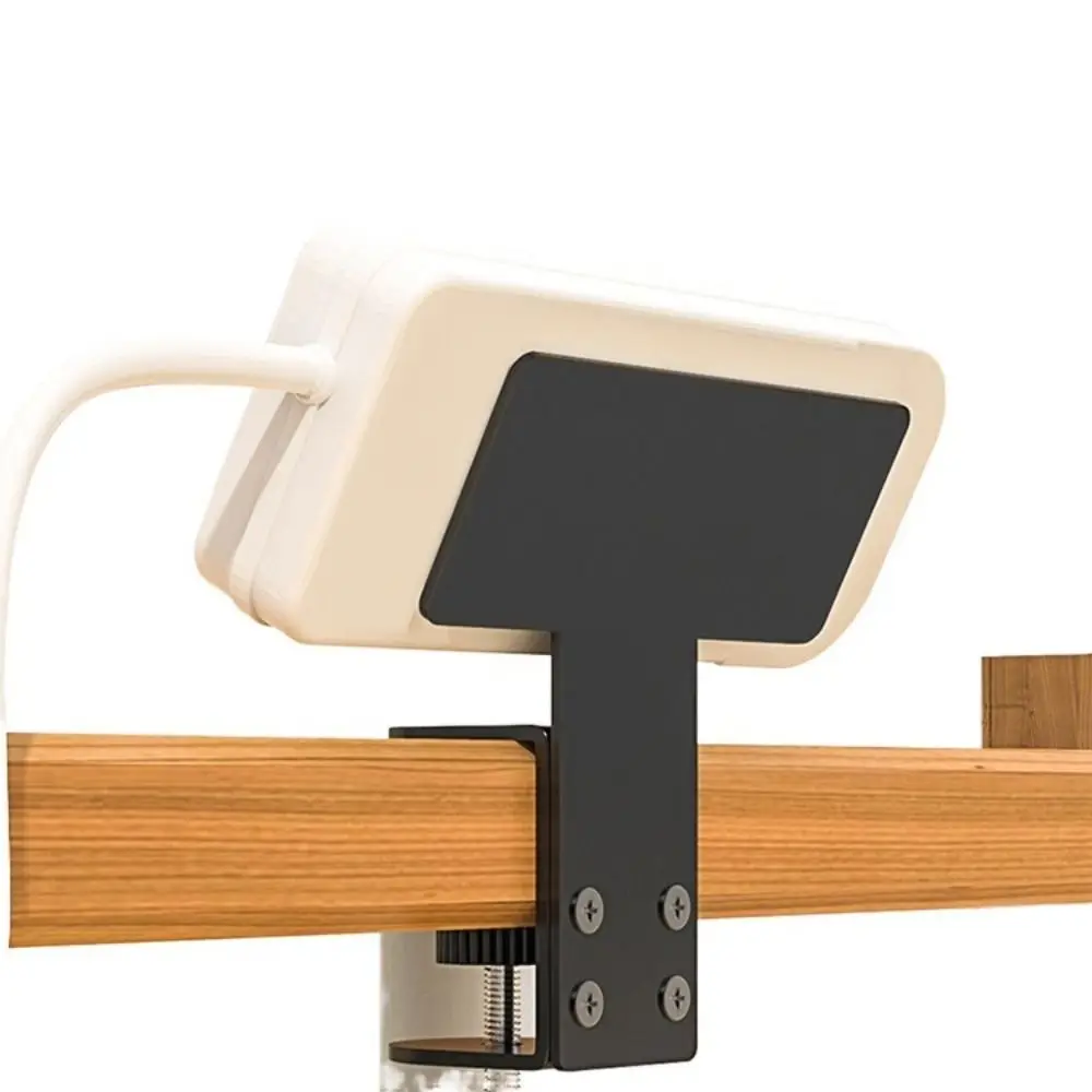 No-Drill Installation Desk Power Strip Holder Adjustable Design Black Iron Material Power Strip Desk Mount Removable
