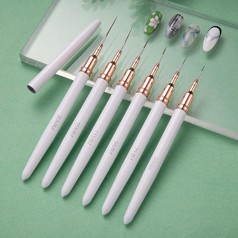 1Pcs Nail Art Liner Brushes Elongated Lines Striping Drawing UV Gel Painting Nail Design Pen Professional Manicure Tool