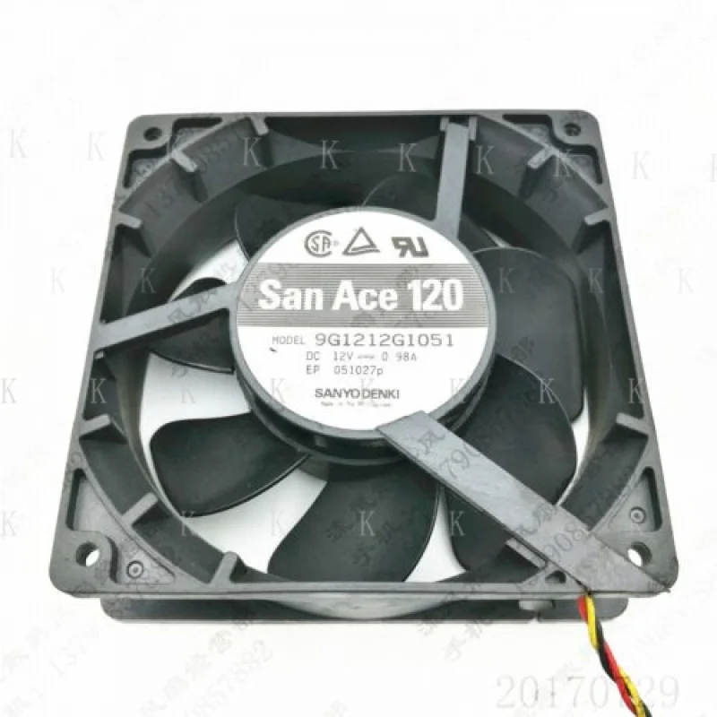 

C for Sanyo 9G1212HG1051 12038 DC12V 0.98A 12CM 3-Wire Server Cooling Fan