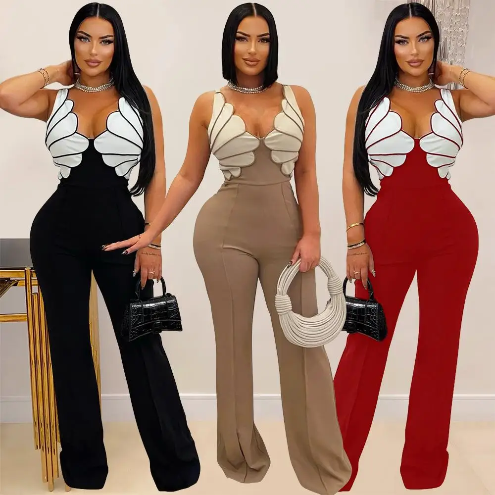 

Women's Svel Jumpsuit Long Pants Commute Sle mid Waist Other Fabric Long Svel One-Piece Suit Fem Clothing