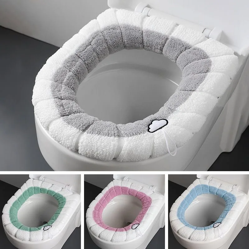 Warm Winter Universal Toilet Seat Cover Thickened Toilet Cushion Washable Household Toilet Cushion with Handle MTGT04