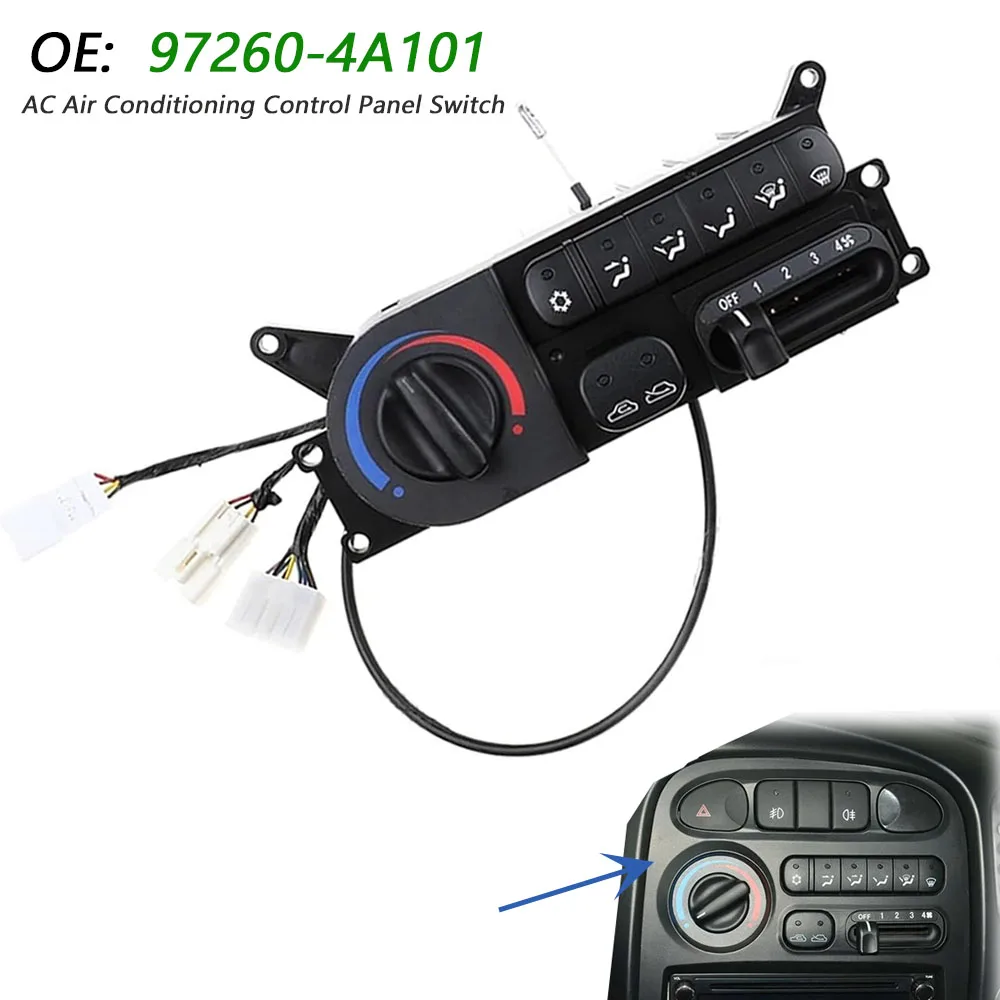 Para Hyundai Starex H1 H-1 JAC Refine conjunto de Panel de Control de aire acondicionado delantero de coche interruptor de CA 97260-4A101 972604A101