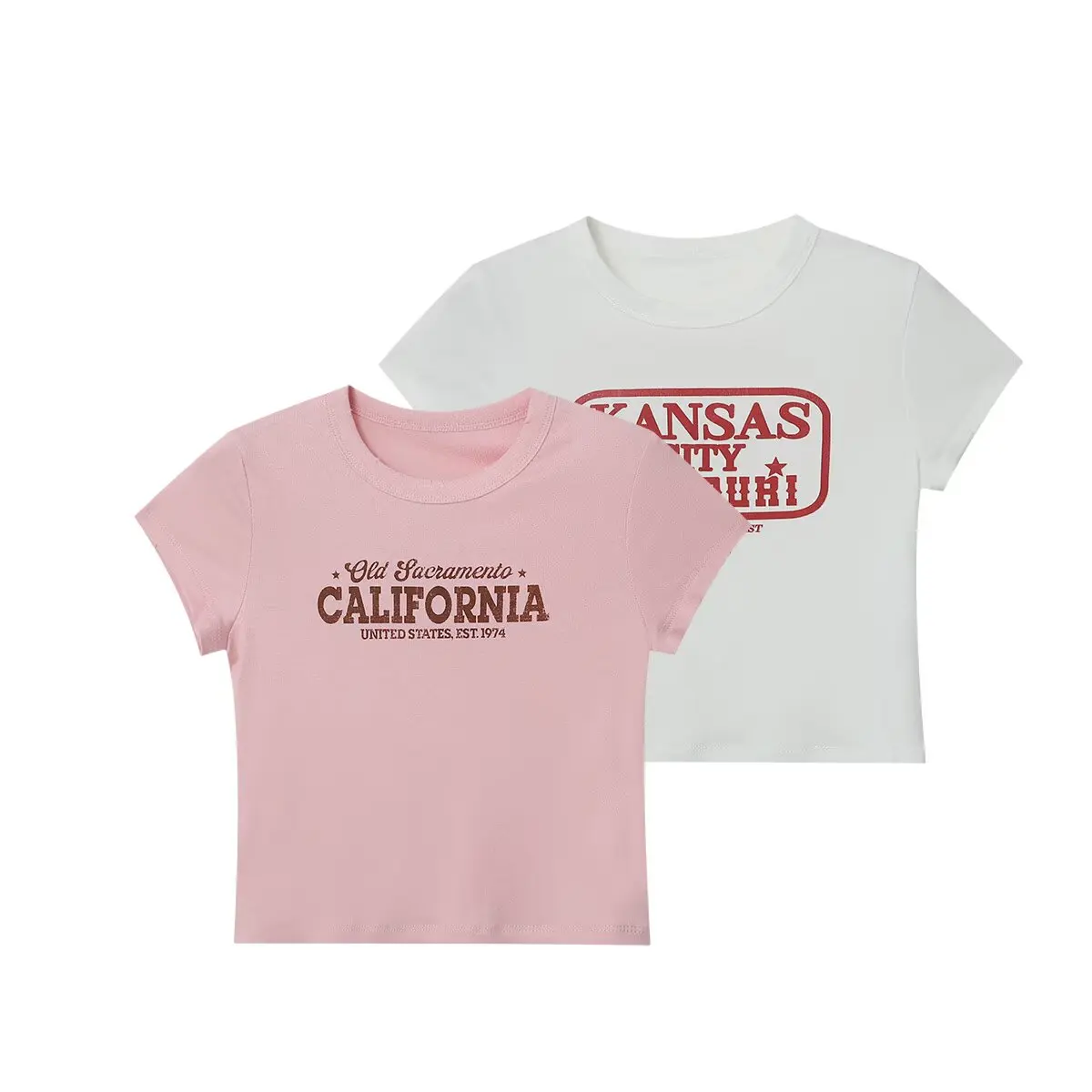 

UNIZERA women's T-shirt simple and fashionable letter printed round neck short sleeved versatile temperament summer new T-shirt